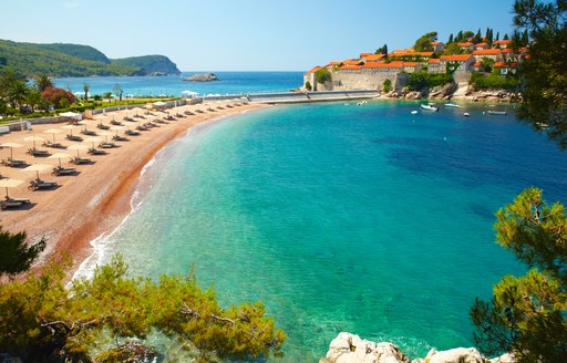 Beachfront at Sveti Stefan in Montenegro