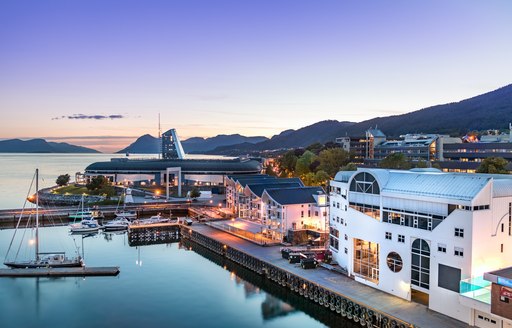 Picturesque marina in Molde, Norway