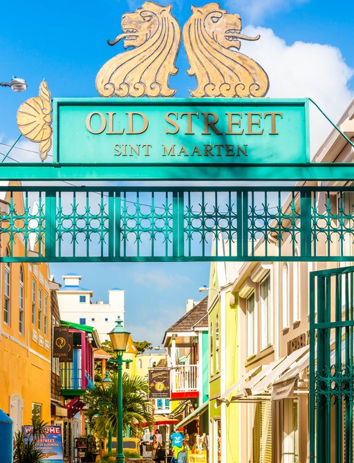 Old Street sign in Sint Maarten, Caribbean